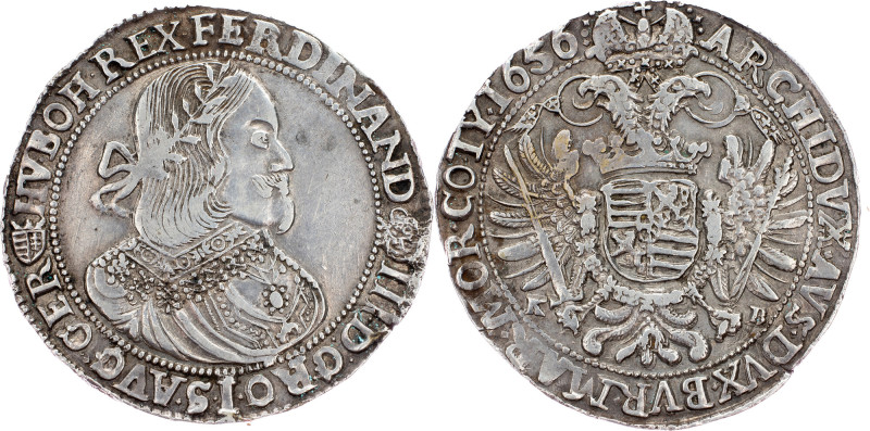Ferdinand III., 1 Thaler 1656, KB, Kremnitz Ferdinand III., 1 Thaler 1656, KB, K...