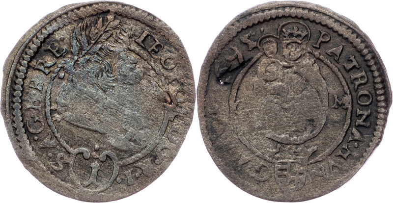 Leopold I., 1 Kreuzer 1695, Kaschau Leopold I., 1 Kreuzer 1695, Kaschau, 0,759 g...