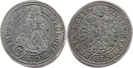 Leopold I., 3 Kreuzer 1701, GE, Prague