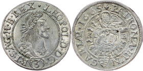 Leopold I., 3 Kreuzer 1665, KB, Kremnitz