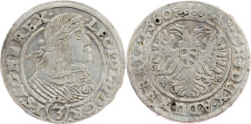 Leopold I., 3 Kreuzer 1660, GH, Breslau
