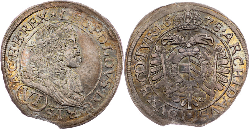 Leopold I., 6 Kreuzer 1678, Vienna Leopold I., 6 Kreuzer 1678, Vienna, 2,463 g, ...