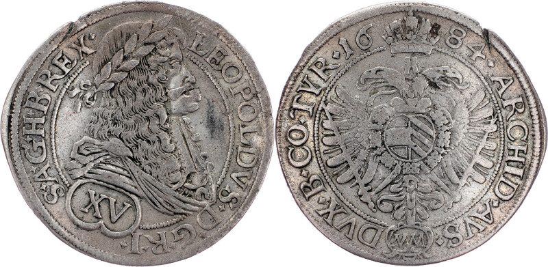 Leopold I., 15 Kreuzer 1684, Vienna Leopold I., 15 Kreuzer 1684, Vienna, 6,085 g...