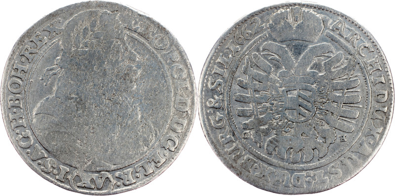 Leopold I., 15 Kreuzer 1662, G-H, Breslau Leopold I., 15 Kreuzer 1662, G-H, Bres...