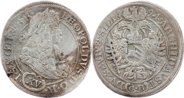 Leopold I., 15 Kreuzer 1694, CB, Brieg
