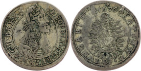 Leopold I., 15 Kreuzer 1676, KB, Kremnitz