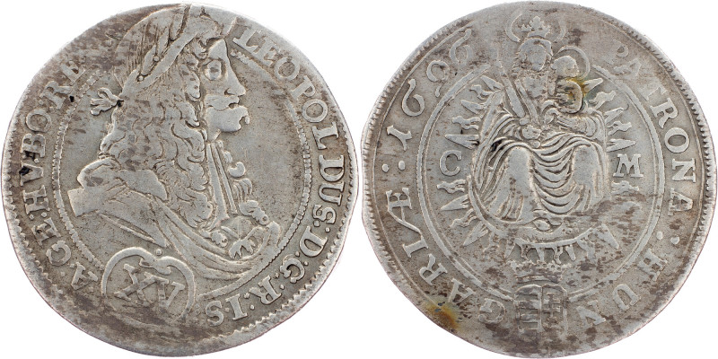 Leopold I., 15 Kreuzer 1696, Kaschau Leopold I., 15 Kreuzer 1696, Kaschau, 5,893...