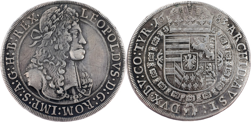 Leopold I., 1 Thaler 1683, Hall Leopold I., 1 Thaler 1683, Hall, Ag, Her. 631, M...