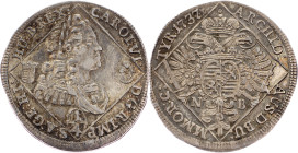 Charles VI., 1/4 Thaler 1737, NB, Nagybanya