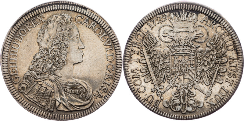 Charles VI., 1 Thaler 1729, Hall Charles VI., 1 Thaler 1729, Hall, 28,393 g, Ag,...