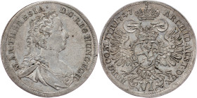 Maria Theresia, 6 Kreuzer 1747, Prague