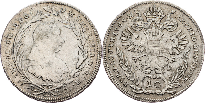 Maria Theresia, 10 Kreuzer 1768, Vienna Maria Theresia, 10 Kreuzer 1768, Vienna,...