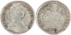 Maria Theresia, 15 Kreuzer 1743, KB, Kremnitz