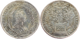 Maria Theresia, 20 Kreuzer 1758, Prague