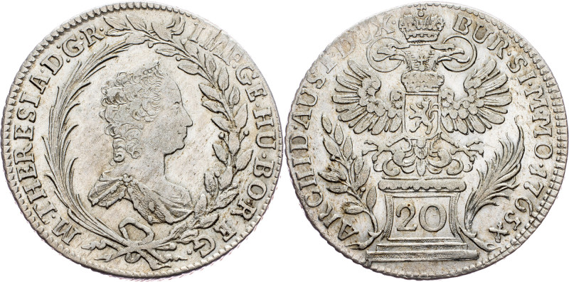 Maria Theresia, 20 Kreuzer 1765, Prague Maria Theresia, 20 Kreuzer 1765, Prague,...