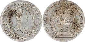 Maria Theresia, 20 Kreuzer 1765, KB, Kremnitz