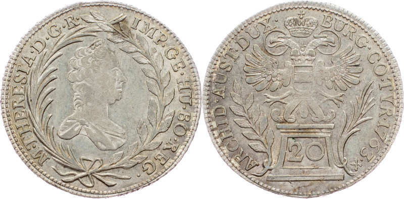 Maria Theresia, 20 Kreuzer 1763, Vienna Maria Theresia, 20 Kreuzer 1763, Vienna,...