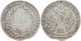 Franz I. Stephan, 20 Kreuzer 1765, B.P., S.K.-P.D., Kremnitz