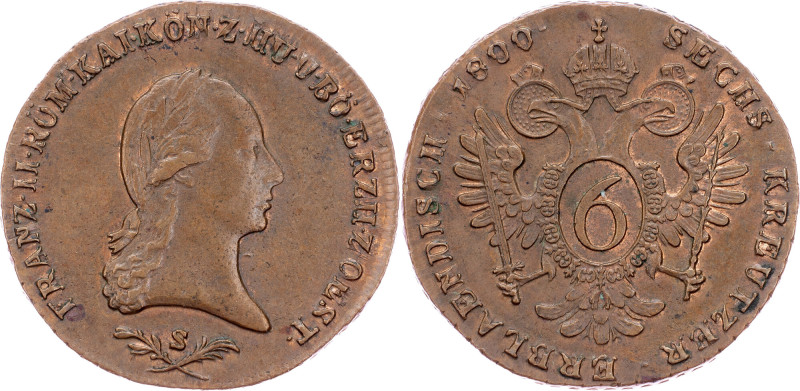 Franz I. (II.), 6 Kreuzer 1800, S, Smolnik Franz I. (II.), 6 Kreuzer 1800, S, Sm...