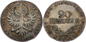 Tyrol, Andreas Hofer, 20 Konventionskreuzer 1809, Andreas Hofer