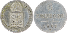 Franz Joseph I., 6 Kreuzer 1849, B, Kremnitz