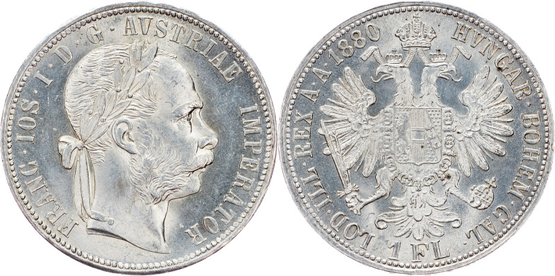 Franz Joseph I., 1 Gulden 1880, Vienna Franz Joseph I., 1 Gulden 1880, Vienna, 1...