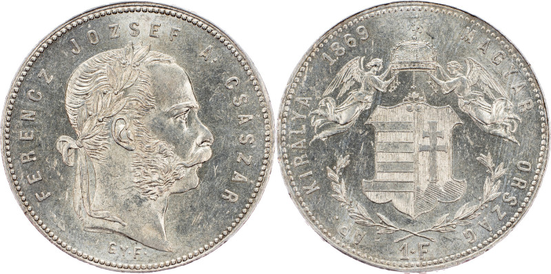 Franz Joseph I., 1 Forint 1869, GYF, Karlsburg Franz Joseph I., 1 Forint 1869, G...