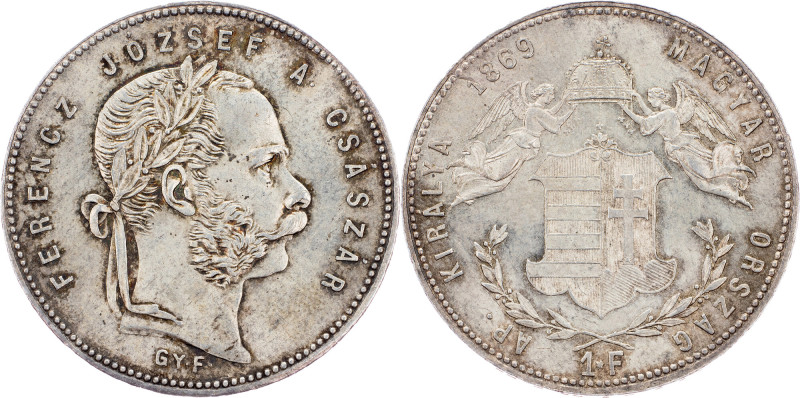 Franz Joseph I., 1 Forint 1869, GYF, Karlsburg Franz Joseph I., 1 Forint 1869, G...
