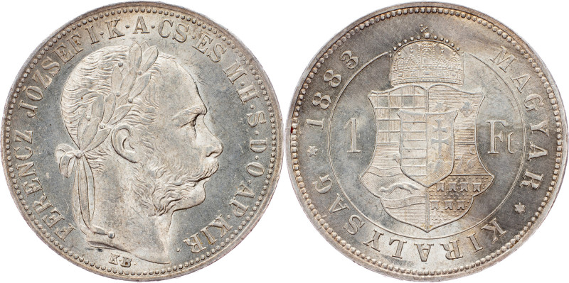 Franz Joseph I., 1 Forint 1883, KB, Kremnitz Franz Joseph I., 1 Forint 1883, KB,...