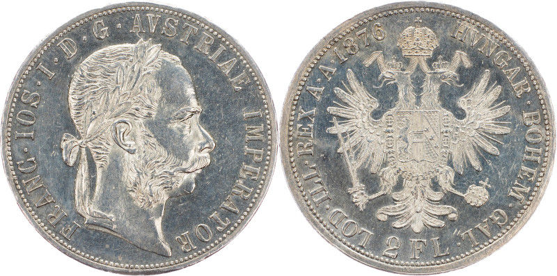 Franz Joseph I., 2 Gulden 1876, Vienna Franz Joseph I., 2 Gulden 1876, Vienna, 2...