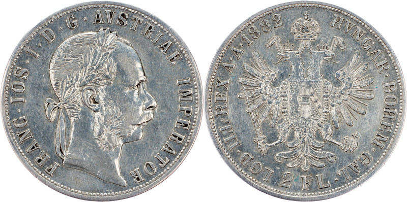 Franz Joseph I., 2 Gulden 1882, Vienna Franz Joseph I., 2 Gulden 1882, Vienna, 2...
