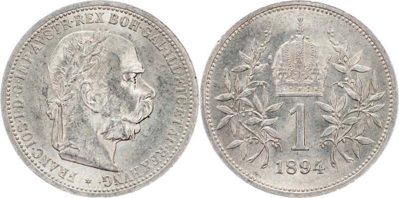 Franz Joseph I., 1 Krone 1894, Vienna Franz Joseph I., 1 Krone 1894, Vienna, 5 g...
