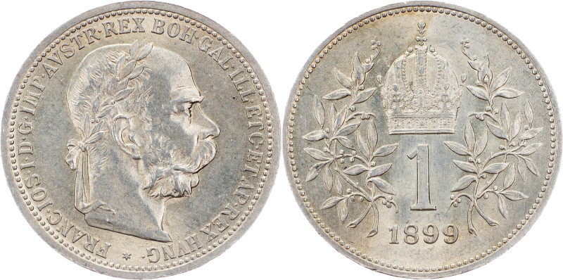 Franz Joseph I., 1 Krone 1899, Vienna Franz Joseph I., 1 Krone 1899, Vienna, 5 g...