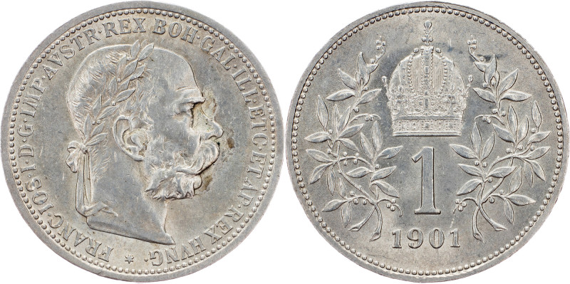 Franz Joseph I., 1 Krone 1901, Vienna Franz Joseph I., 1 Krone 1901, Vienna, 4,9...