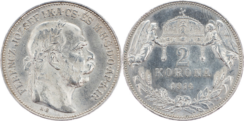 Franz Joseph I., 2 Korona 1914, KB, Kremnitz Franz Joseph I., 2 Korona 1914, KB,...