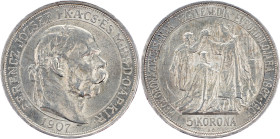 Franz Joseph I., 5 Korona 1907, KB, Kremnitz