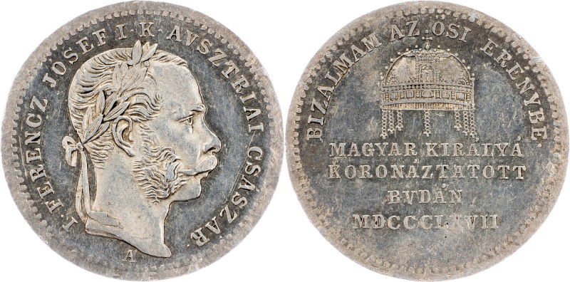 Franz Joseph I., Jeton 1867, A Franz Joseph I., Jeton 1867, A, 3,289 g, Ag, Mont...