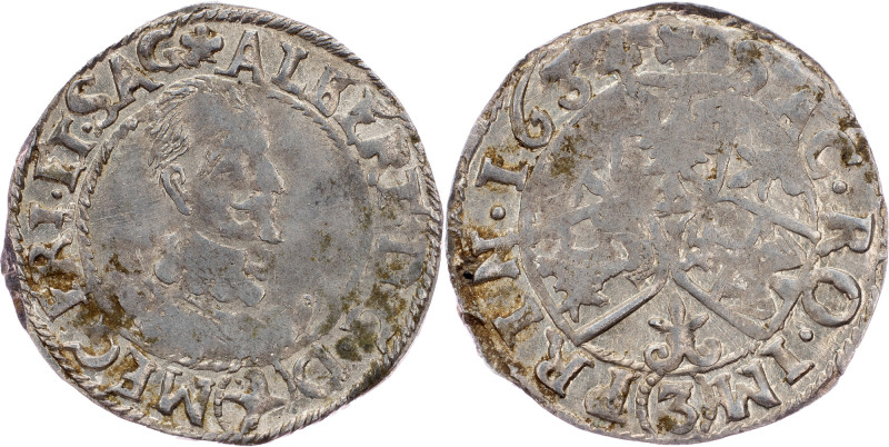 Albrecht von Wallenstein, 3 Kreuzer 1634, Jicin Albrecht von Wallenstein, 3 Kreu...