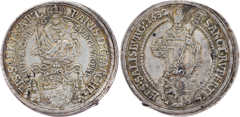 Salzburg, 1 Thaler 1632 Salzburg, 1 Thaler 1632, 28,696 g, Ag, Beautiful toning,...