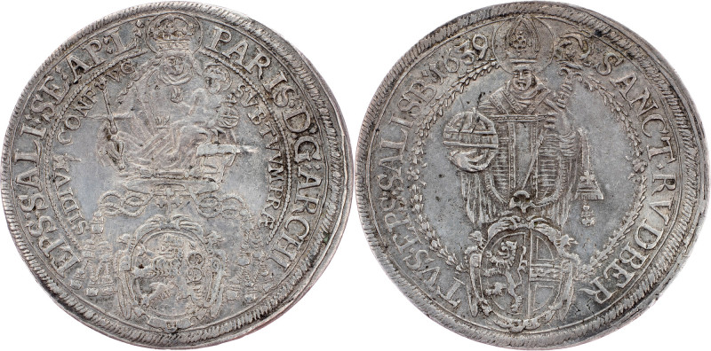 Salzburg, 1 Thaler 1639 Salzburg, 1 Thaler 1639, 28,782 g, Ag, toned; aEF

Gra...