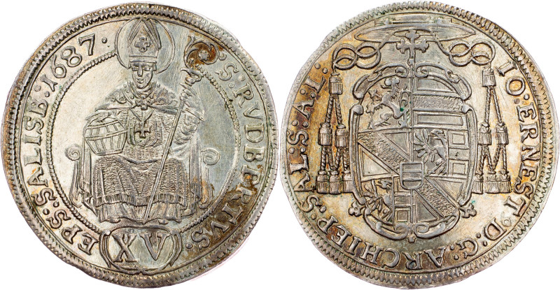 Salzburg, 15 Kreuzer 1687 Salzburg, 15 Kreuzer 1687, 5,878 g, Ag, Zöttl 2207, to...