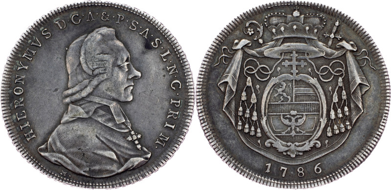 Salzburg, 1 Thaler 1786 Salzburg, 1 Thaler 1786, 27,915 g, Ag, toned; VF

Grad...