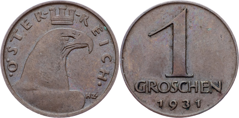 First Republic, 1 Groschen 1931, Vienna First Republic, 1 Groschen 1931, Vienna,...