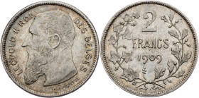 Leopold II., 2 Francs 1909, Brussels