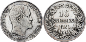 Frederick VII., 16 Skilling 1856, Copenhagen
