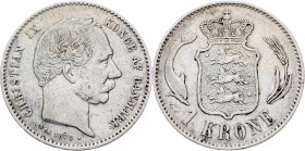 Christian IX., 1 Krone 1875, Copenhagen