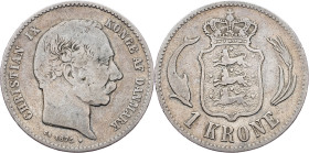 Christian IX., 1 Krone 1875, Copenhagen