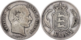 Christian IX., 1 Krone 1875, Copenhagen