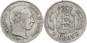 Christian IX., 1 Krone 1875, Copenhagen