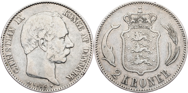 Christian IX., 2 Kroner 1875, Copenhagen Christian IX., 2 Kroner 1875, Copenhage...